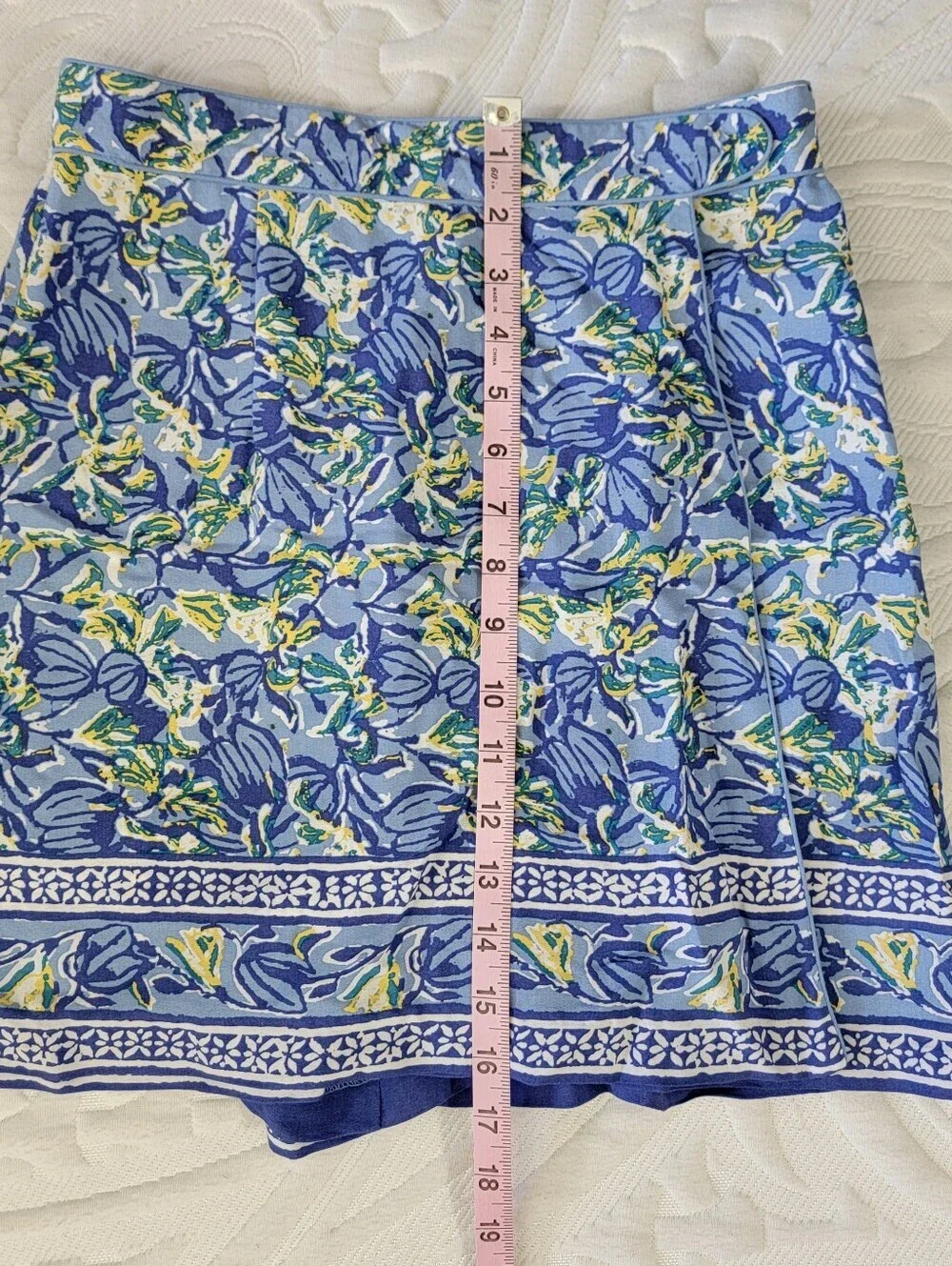 NWT Vintage Limited America Blue Yellow Floral Skort Faux Wrap Size 6 No Stretch